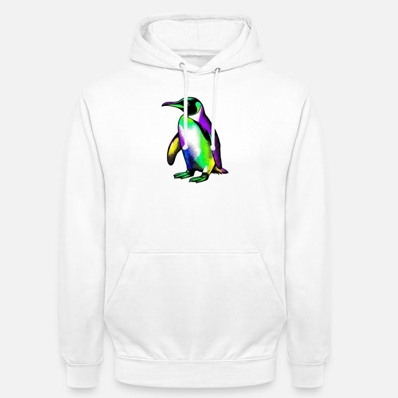 Pingouin - Sweat-shirt à capuche unisexe - blanc