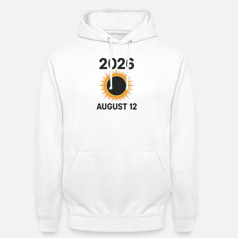 12 août 2026 - éclipse totale de Soleil - Sweat-shirt à capuche unisexe - blanc