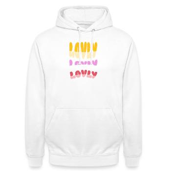 Amour Charmant Aimant - Sweat-shirt à capuche unisexe - blanc - Devant - AI Model Male 185 dark (185cm) & AI Model Female 172 dark (172cm)