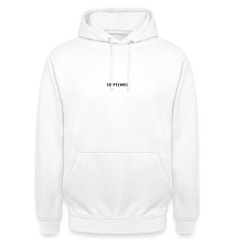 Simply – Flemish Simplicity - Unisex Hoodie - white - Front - AI Model Male 185 dark (185cm) & AI Model Female 172 dark (172cm)
