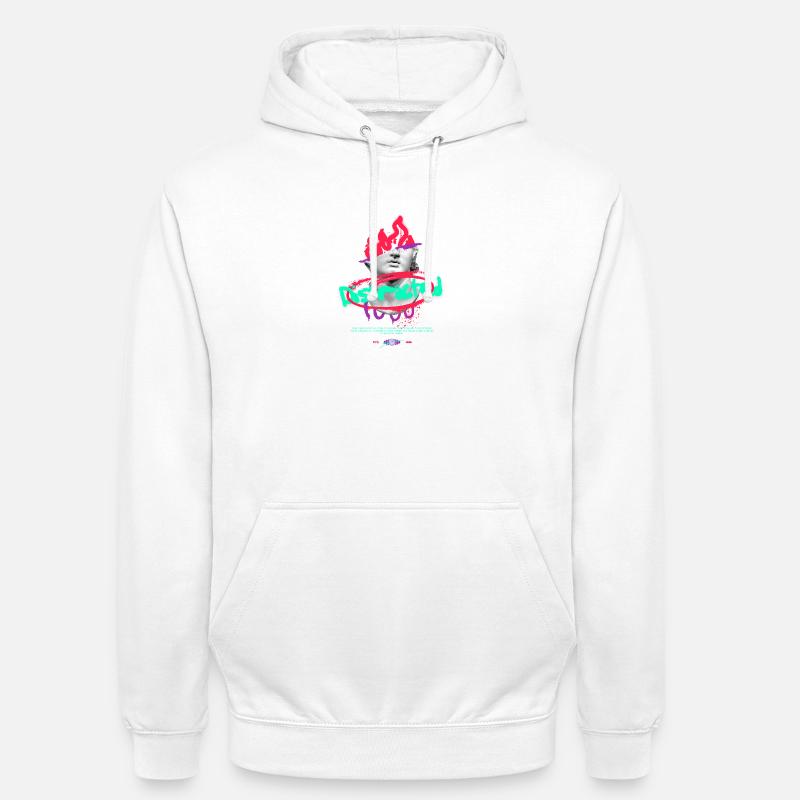 Collage de bustes graffitis au néon - Sweat-shirt à capuche unisexe - blanc