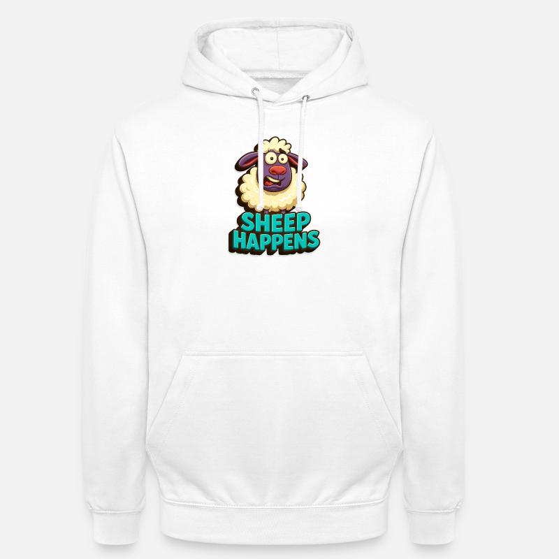 Les moutons arrivent – c’est comme ça - Sweat-shirt à capuche unisexe - blanc