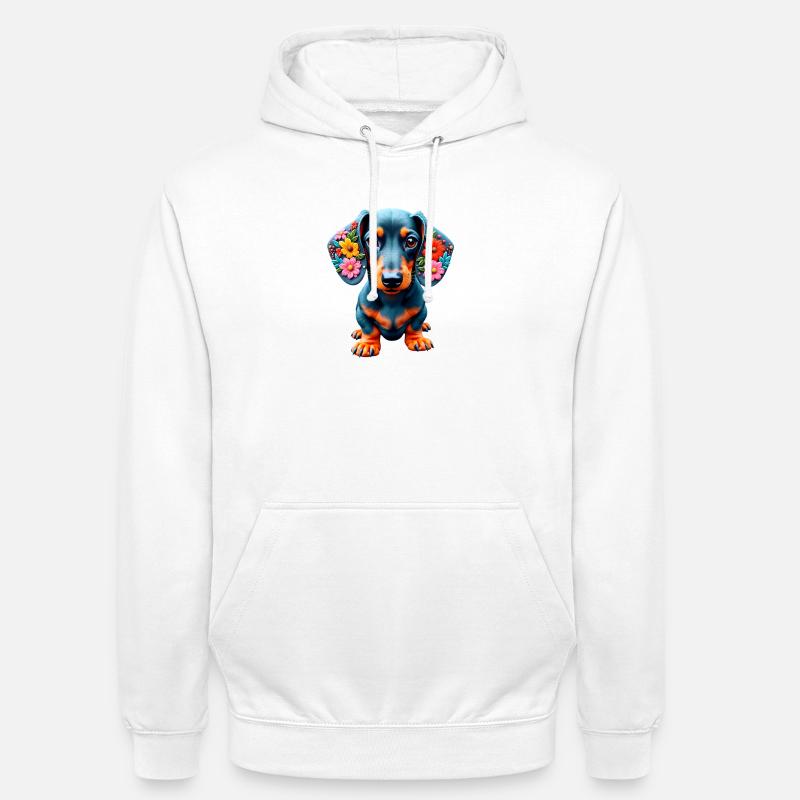 Dackel teckel teckel tekel - Sweat-shirt à capuche unisexe - blanc