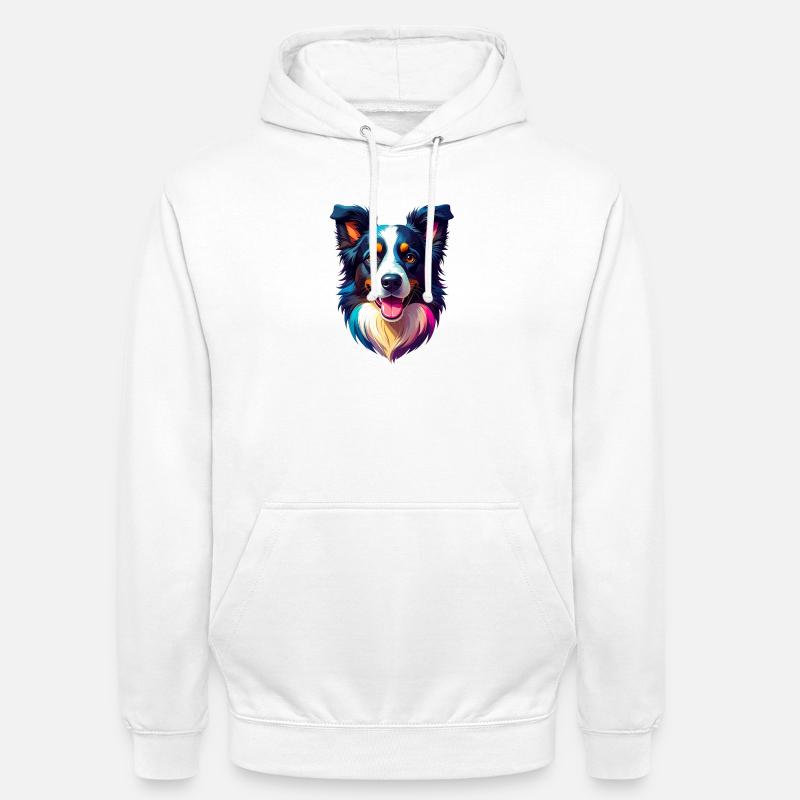 Border Collie - Bluza z kapturem typu unisex - biały