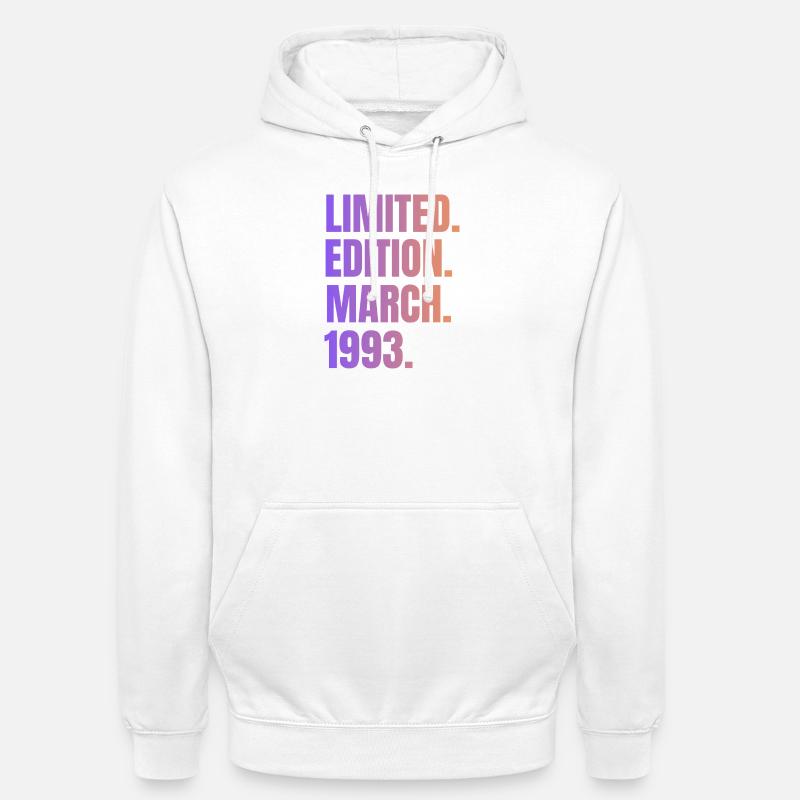 Édition Limitée Mars 1993 - Sweat-shirt à capuche unisexe - blanc