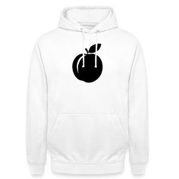 Pfirsich-Silhouette – süßes Sommerdesign - Unisex Hoodie - Weiß - Vorne - AI Model Male 185 dark (185cm) & AI Model Female 172 dark (172cm)