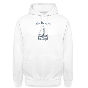 Sailing Sailor Funny Fun Sailboat Graphic - Unisex Hoodie - white - Front - AI Model Male 185 dark (185cm) & AI Model Female 172 dark (172cm)