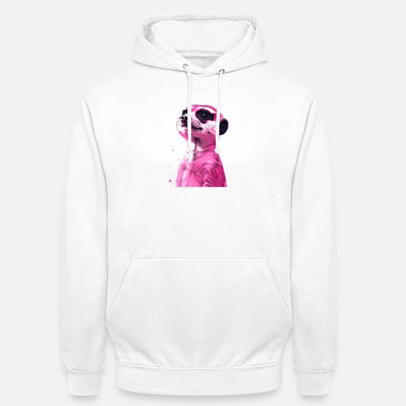 Suricate rose - Sweat-shirt à capuche unisexe - blanc