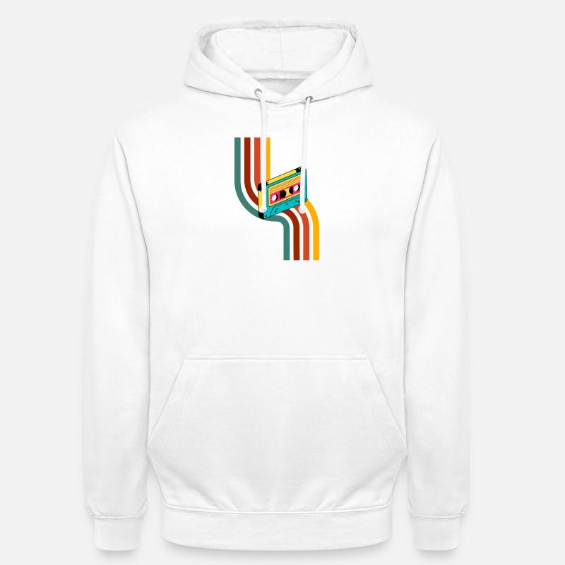 Cassette Neon Rainbow - Sweat-shirt à capuche unisexe - blanc