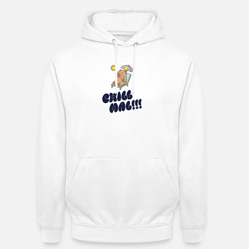 Sonnenbär am Strand mit Eis - Unisex Hoodie - Weiß