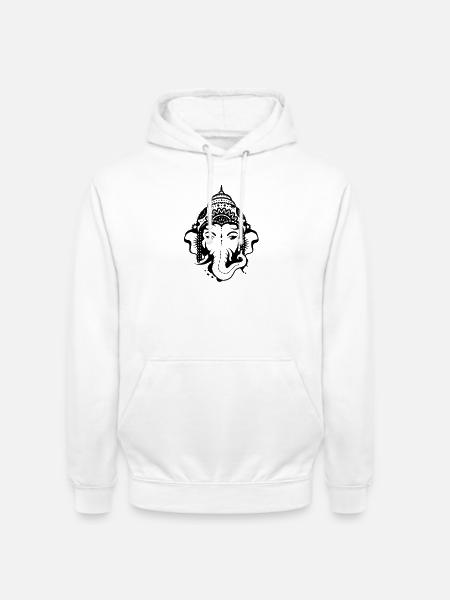 Ganesh, dieu à tête d'éléphant - Sweat-shirt à capuche unisexe - blanc