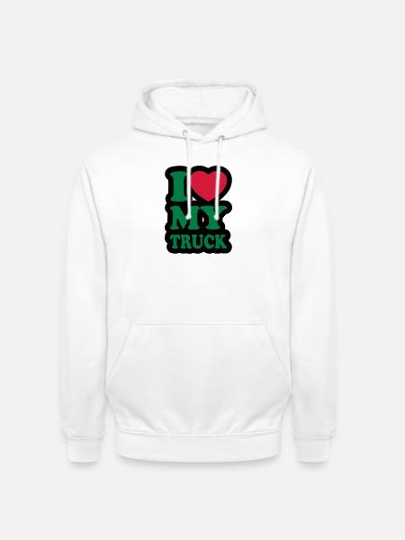 I love my truck - Unisex Hoodie - white