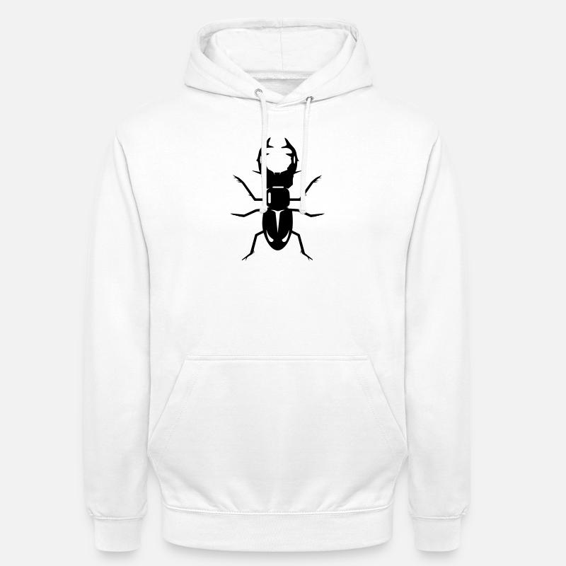 stilisierter Hirschkäfer mit prächtigen Geweih - Unisex Hoodie - Weiß