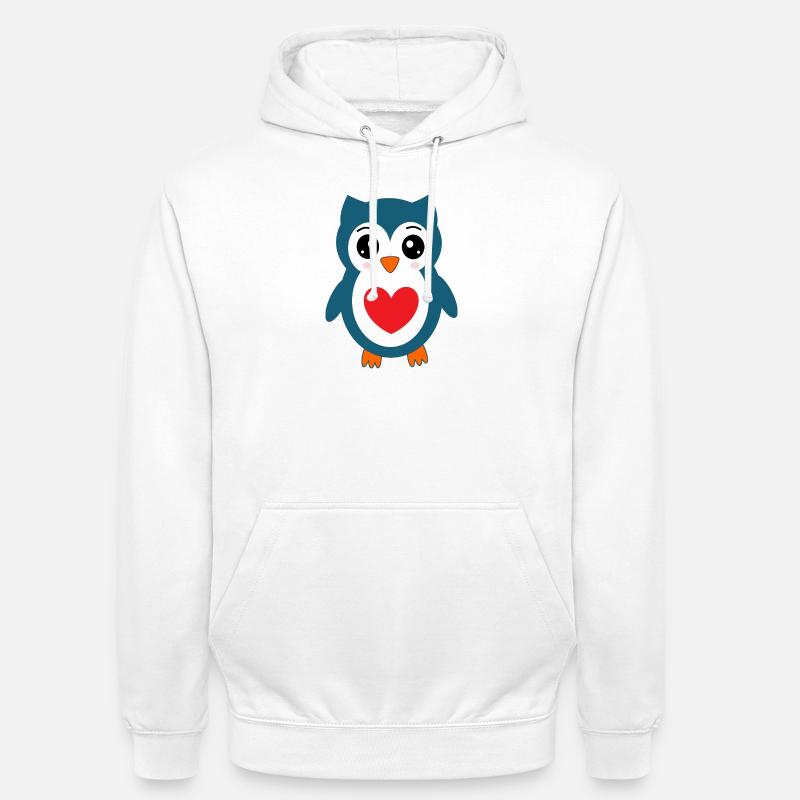 Eule blaue Eule  - Unisex Hoodie - Weiß