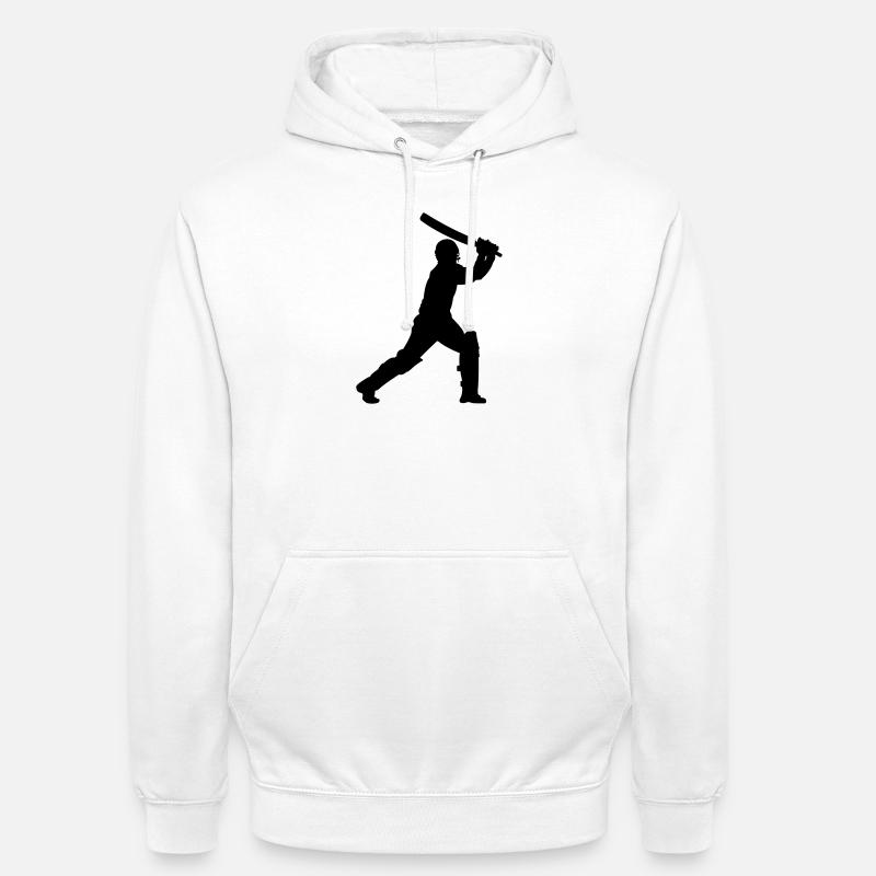 Image d’ombre de cricket - Sweat-shirt à capuche unisexe - blanc