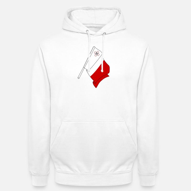 Drapeau de Malte - Sweat-shirt à capuche unisexe - blanc