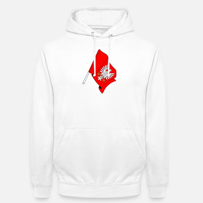 Drapeau : Mazovie, Pologne - Sweat-shirt à capuche unisexe - blanc