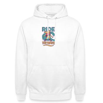 Surfen & Scrollen Thema T-Shirt - Unisex Hoodie - Weiß - Vorne - AI Model Male 185 dark (185cm) & AI Model Female 172 dark (172cm)