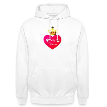 Kitty Princess, Herzen, Tier Tatzen - Unisex Hoodie - Weiß - Vorne - AI Model Male 185 dark (185cm) & AI Model Female 172 dark (172cm)