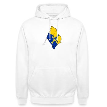 Drapeau de Durham - Sweat-shirt à capuche unisexe - blanc - Devant - AI Model Male 185 dark (185cm) & AI Model Female 172 dark (172cm)