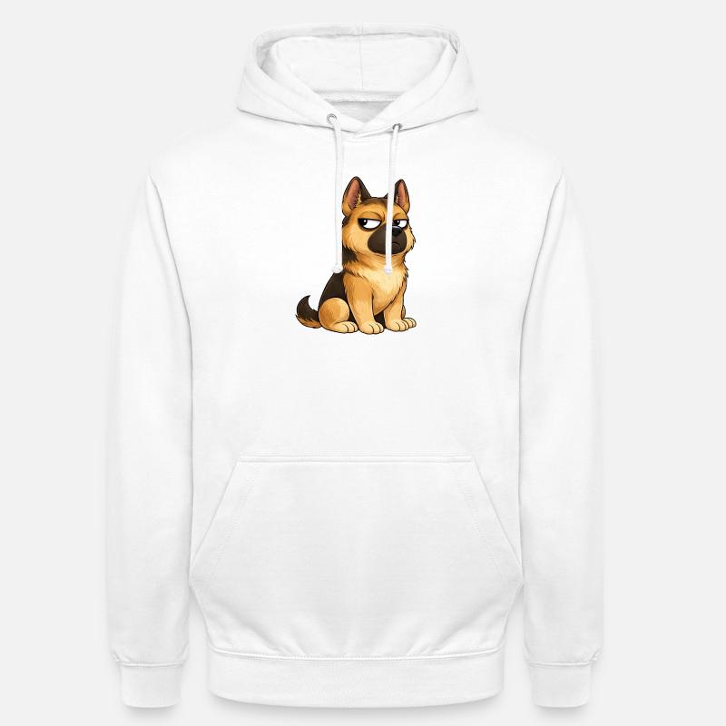 Cooler Hund Deutscher Schäferhund Skeptisch - Unisex Hoodie - Weiß