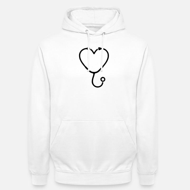 Plan de médecine cardiaque par stéthoscope - Sweat-shirt à capuche unisexe - blanc