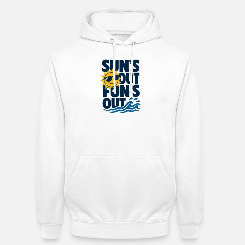 Soleil S’amuse Été - Sweat-shirt à capuche unisexe - blanc