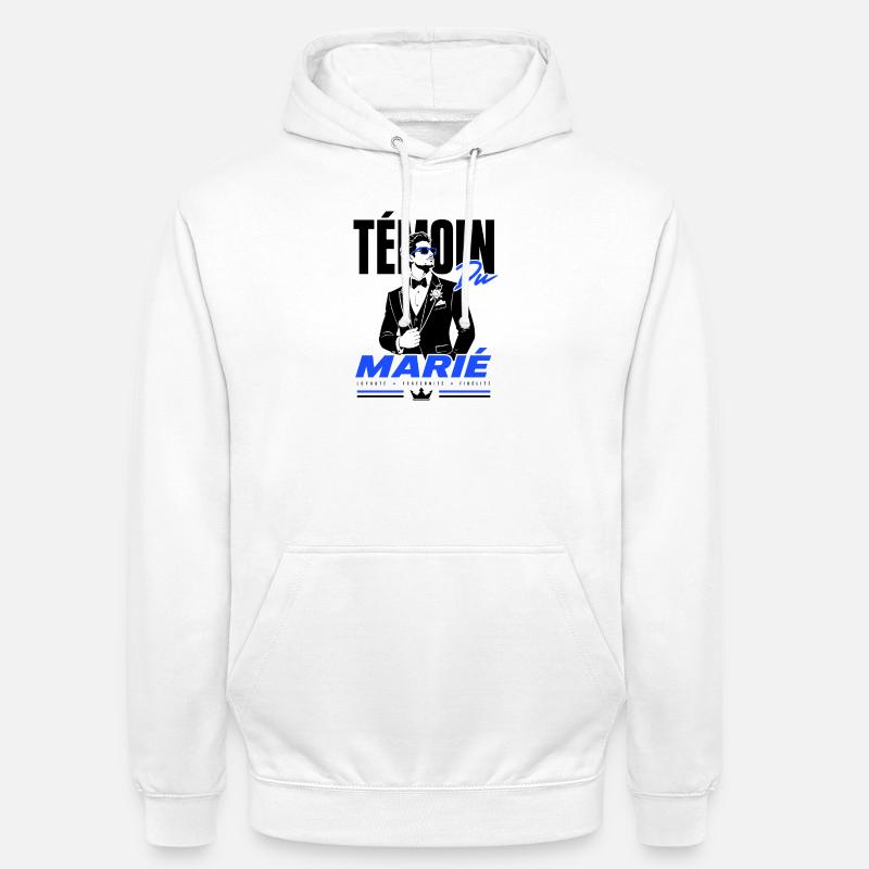 Témoin du Marié Élégance Premium - Sweat-shirt à capuche unisexe - blanc