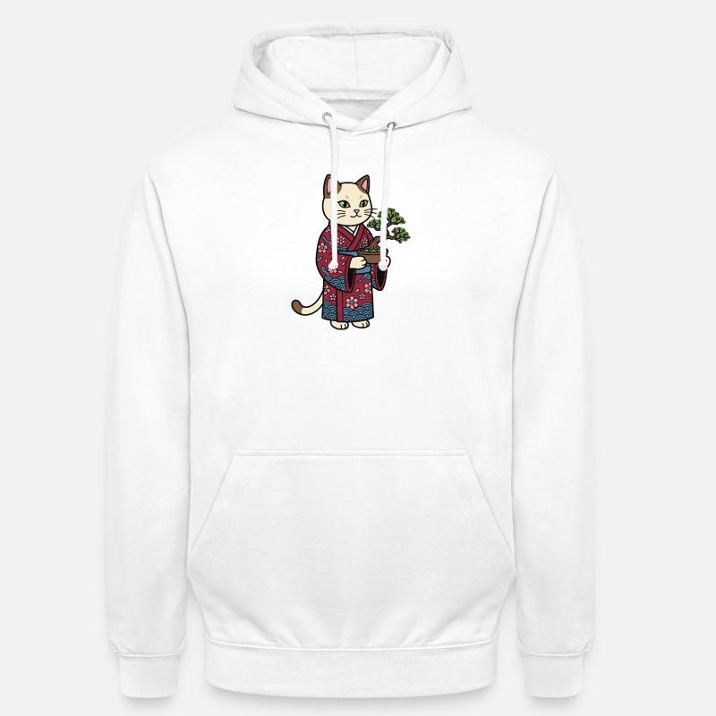 Chat japonais - Sweat-shirt à capuche unisexe - blanc
