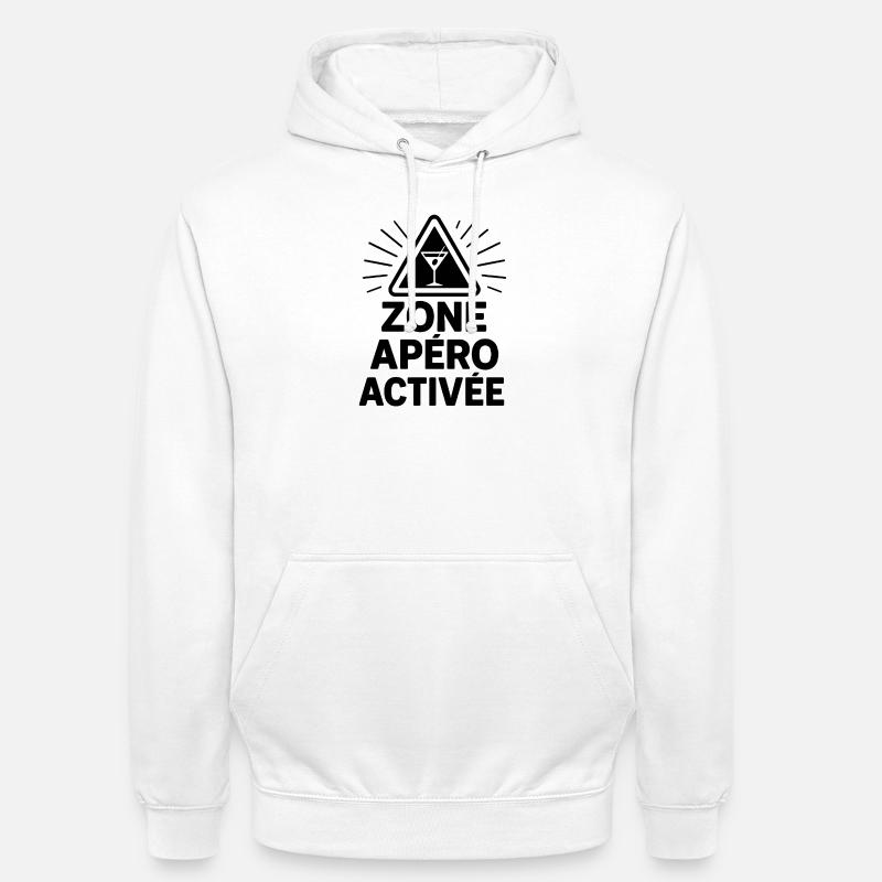Zone apéro activée - Sweat-shirt à capuche unisexe - blanc