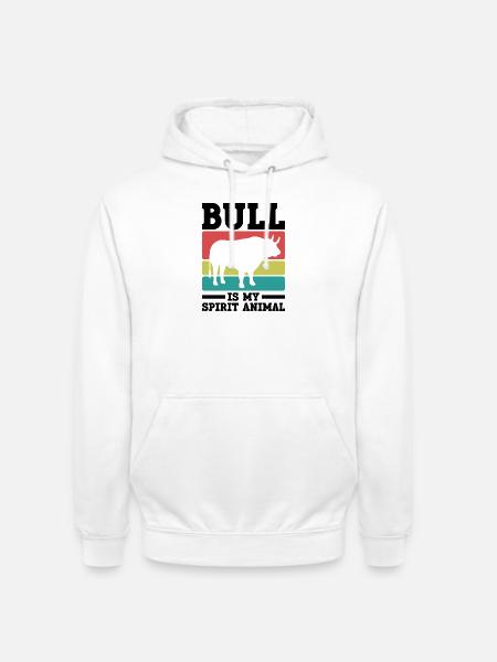 Stier Krafttier Retro-Look - Unisex Hoodie - Weiß
