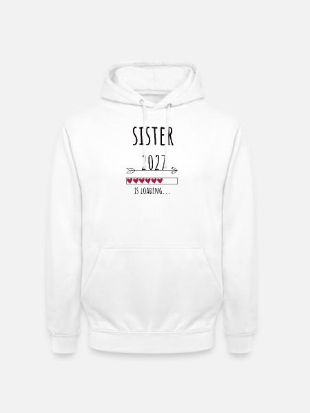 Pregnancy Announcement – Schwester 2027 Geschenk - Unisex Hoodie - Weiß