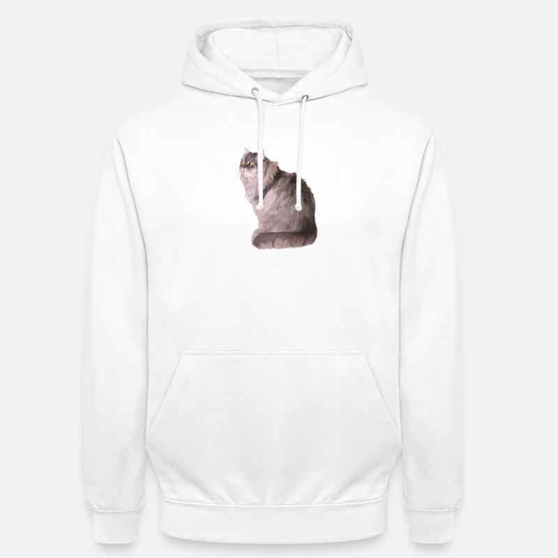 Chat - Sweat-shirt à capuche unisexe - blanc