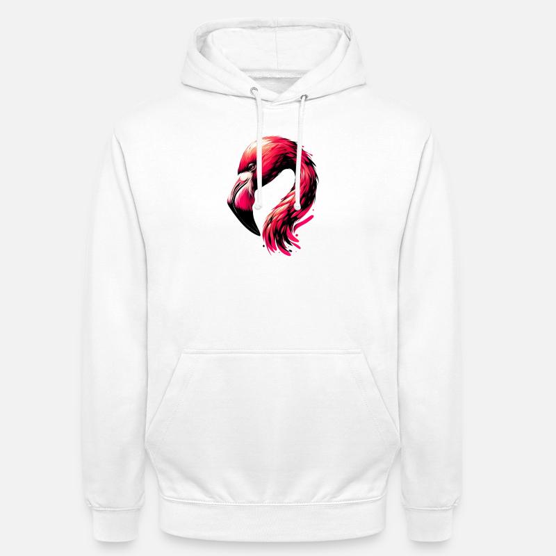 Flamant - Sweat-shirt à capuche unisexe - blanc