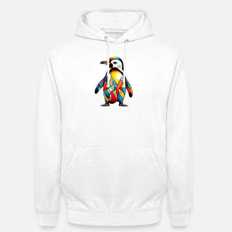 Pingouin - Sweat-shirt à capuche unisexe - blanc