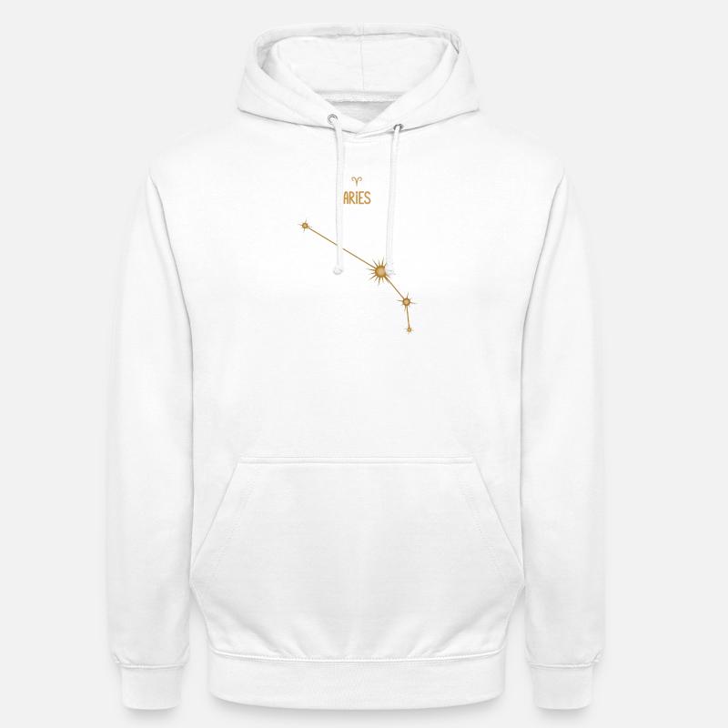 Widder Sternzeichen Sternkonstellation Goldene Töne - Unisex Hoodie - Weiß