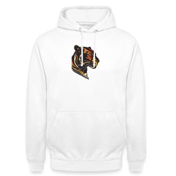 Conception élégante de la silhouette de la panthère - Sweat-shirt à capuche unisexe - blanc - Devant - AI Model Male 185 dark (185cm) & AI Model Female 172 dark (172cm)