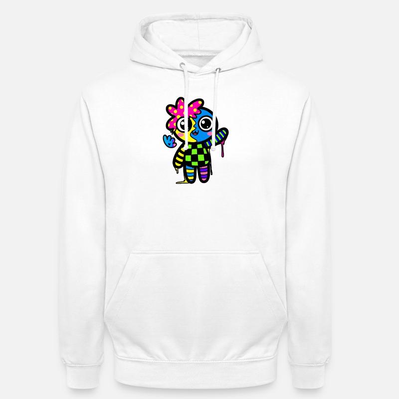 Split Face Regenbogen Pop Art - Unisex Hoodie - Weiß