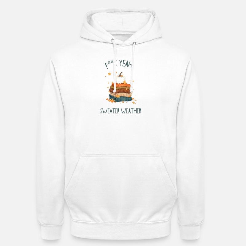 Pile de pulls automnaux - Sweat-shirt à capuche unisexe - blanc