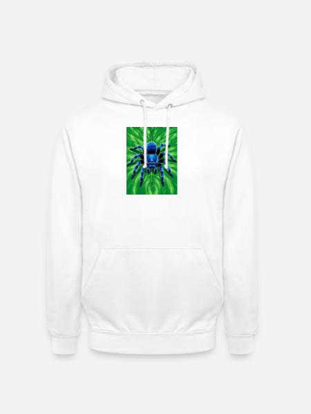 Gooty Sapphire Tarantula Brilliant blue spider - Unisex Hoodie - white