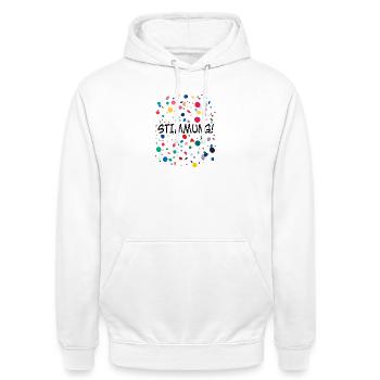 Karneval Fasching T-Shirt  Karneval Konfetti Shirt - Unisex Hoodie - Weiß - Vorne - AI Model Male 185 dark (185cm) & AI Model Female 172 dark (172cm)