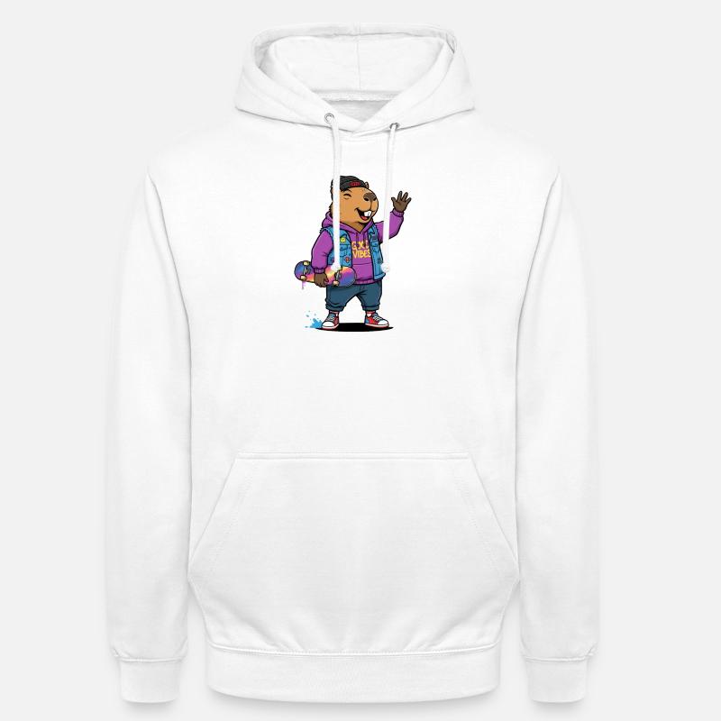 Sweat à capuche Beaver Skate Vibes - Sweat-shirt à capuche unisexe - blanc