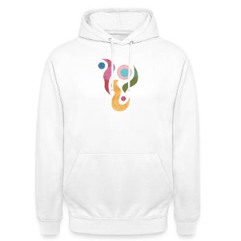 Yoga design_40 - Sweat-shirt à capuche unisexe - blanc - Devant - AI Model Male 185 dark (185cm) & AI Model Female 172 dark (172cm)