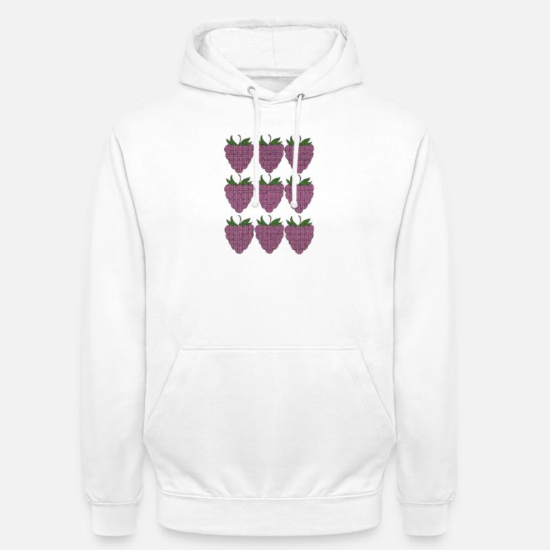 raspberry pattern textile - Unisex Hoodie - white