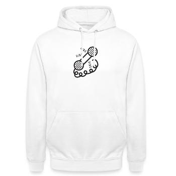 Anneau Anneau Anneau - Sweat-shirt à capuche unisexe - blanc - Devant - AI Model Male 185 dark (185cm) & AI Model Female 172 dark (172cm)