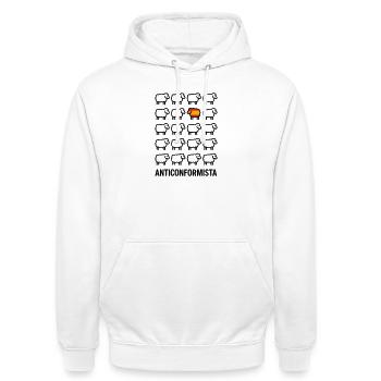 Anticonformiste Mouton Drapeau Espagne Humour - Sweat-shirt à capuche unisexe - blanc - Devant - AI Model Male 185 dark (185cm) & AI Model Female 172 dark (172cm)
