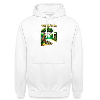 Jaguar-Gebiet – Hügelwald - Unisex Hoodie - Weiß - Vorne - AI Model Male 185 dark (185cm) & AI Model Female 172 dark (172cm)