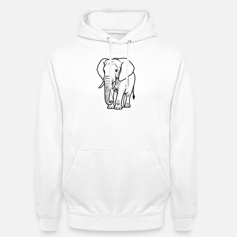 éléphant - Sweat-shirt à capuche unisexe - blanc