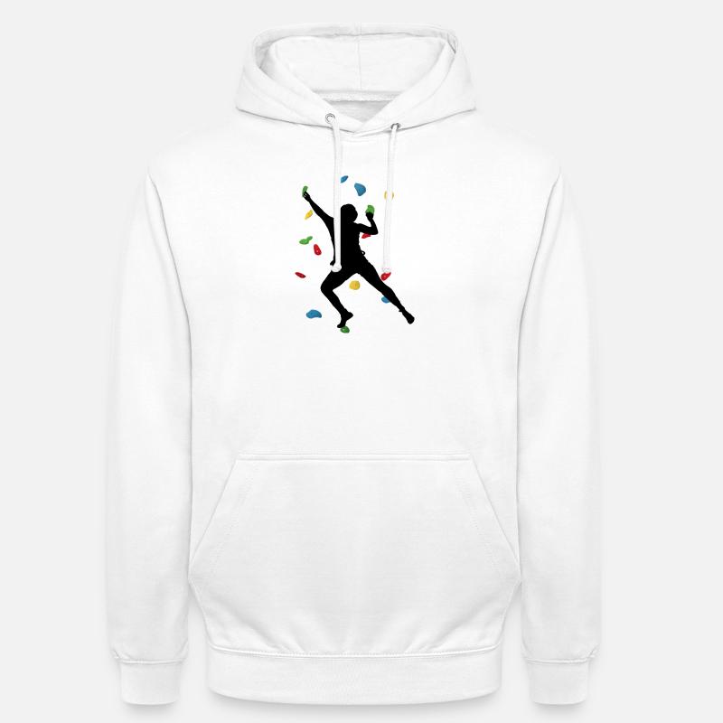 Climbing Wall Man – Boulder Challenge - Unisex Hoodie - white