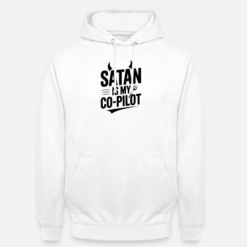Satan Is My Co-Pilot - Unisex Hoodie - white